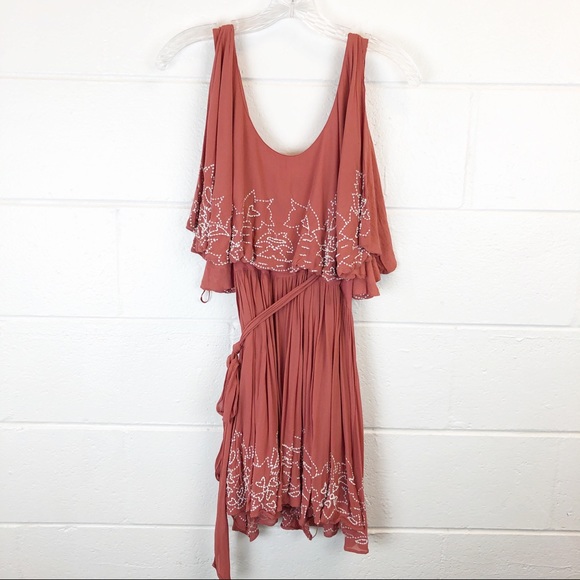 Free People Sylvia Dress Wrap Mini Dusty Mauve XS - Picture 4 of 8